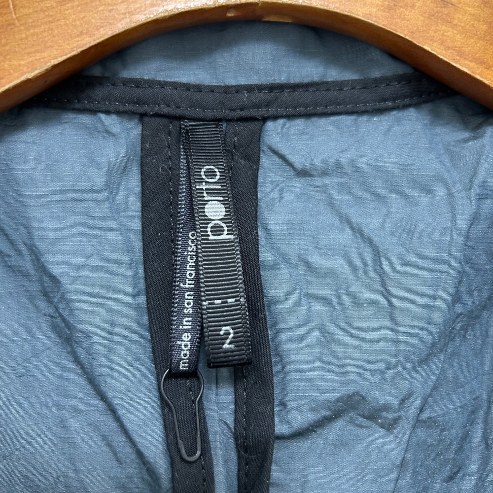 Porto San Francisco Gray Tech Fabric Zip Front Vest Cargo Pockets Size 2 - Picture 2 of 6